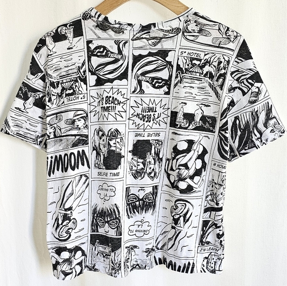 🇪🇦 Zara Black & White Comic Strip Graphic T-Shirt - Picture 6 of 13